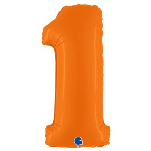 Orange Number 1 Foil Balloons | 40 INCH