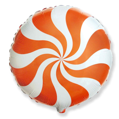 Orange Candy Swirls Foil Balloons | 18 INCH