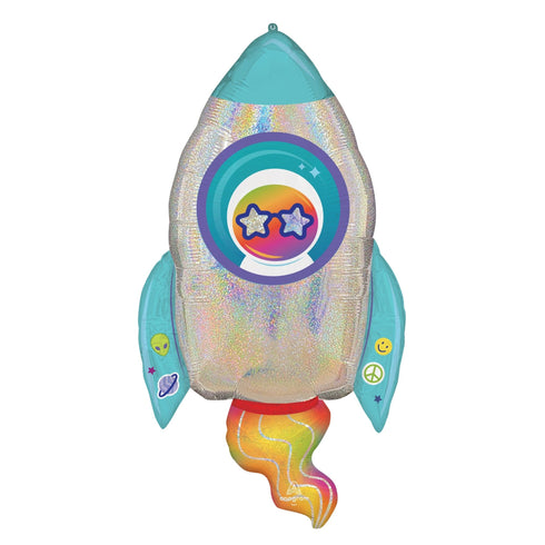 Glitter Rocket Space Ship Balloon | 29 INCH