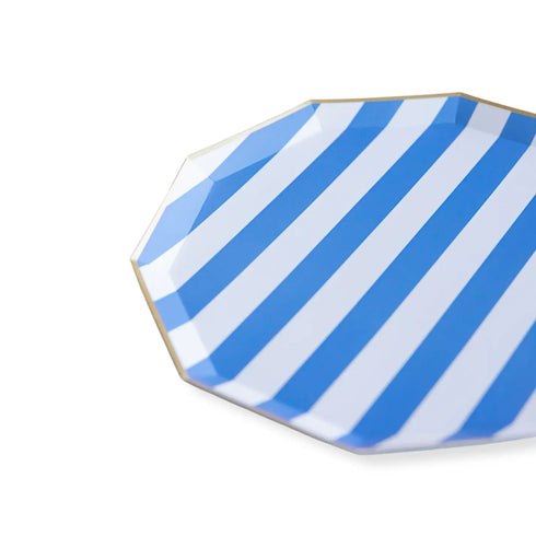 Palisades Blue Striped Cabana Collection Paper Party Ware | Plates | Cups | Napkins