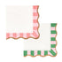 Pink & Green Cabana Striped Cocktail Napkins | Package 20 | Palm Beach Collection