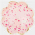 Pink Flower Shape Paper Plates | Small Dessert Size | Package 12