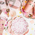 Pink Flower Shape Paper Plates | Small Dessert Size | Package 12