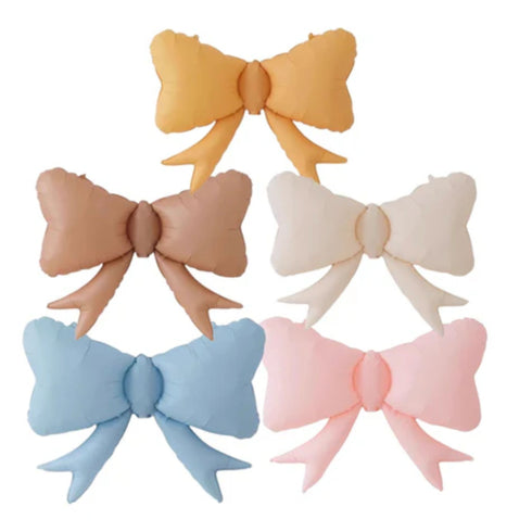Pastel Bow Foil Balloons | Peach | Coco | Baby Blue | Baby Pink | Yellow | 31 Inch