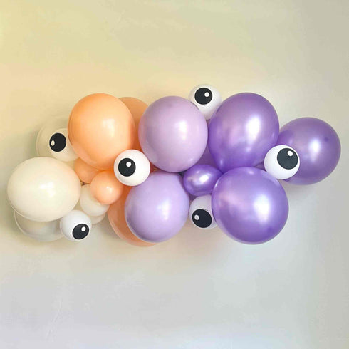 Eyeball Pastel Halloween Balloon Garland Kits | Purple | Orange | Cream