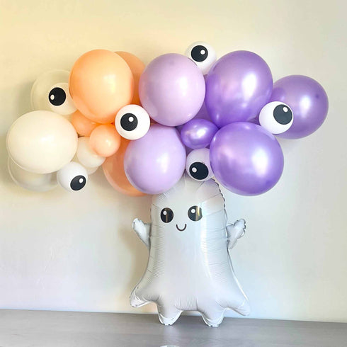 Eyeball Pastel Halloween Balloon Garland Kits | Purple | Orange | Cream