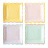 Pastel Gingham Scalloped Paper Plates | 9 Inch | Pink Yellow Blue Lilac | Package 8