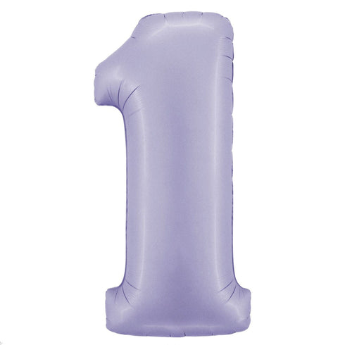 40 INCH | Satin Pastel Lilac Purple Number Balloons