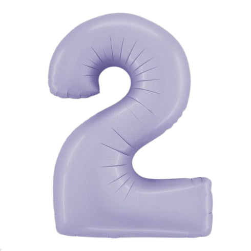 40 INCH | Satin Pastel Lilac Purple Number Balloons