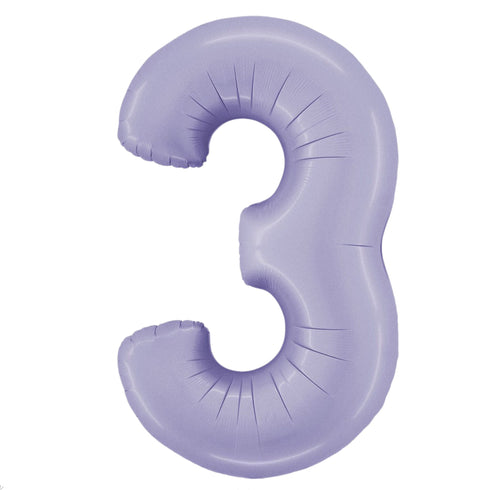 40 INCH | Satin Pastel Lilac Purple Number Balloons