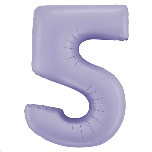 40 INCH | Satin Pastel Lilac Purple Number Balloons
