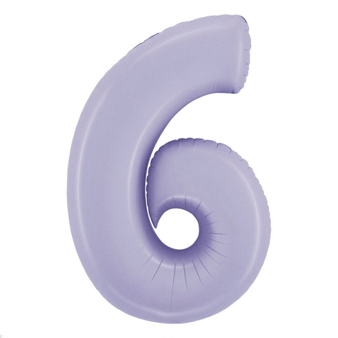 40 INCH | Satin Pastel Lilac Purple Number Balloons