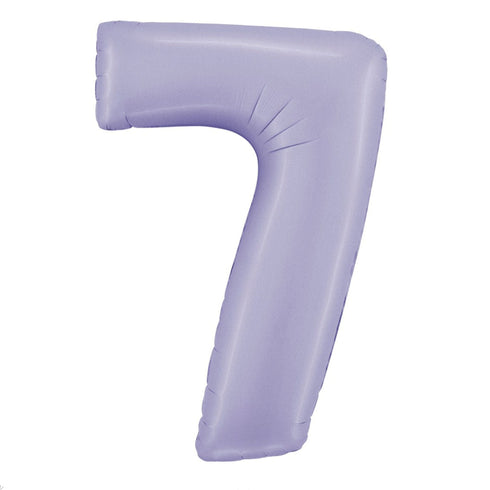 40 INCH | Satin Pastel Lilac Purple Number Balloons