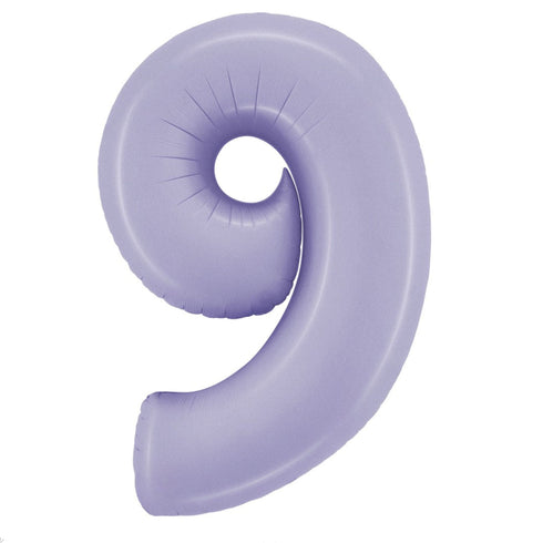 40 INCH | Satin Pastel Lilac Purple Number Balloons