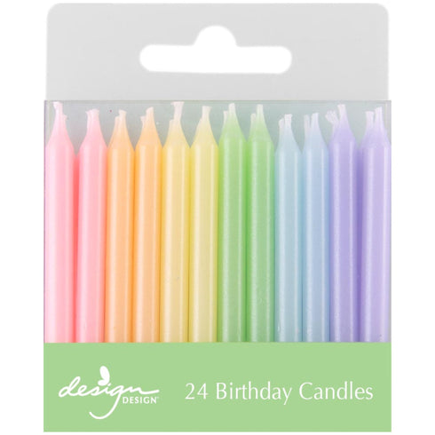Pastel Ombre Rainbow Twist Birthday Candles | Set of 24