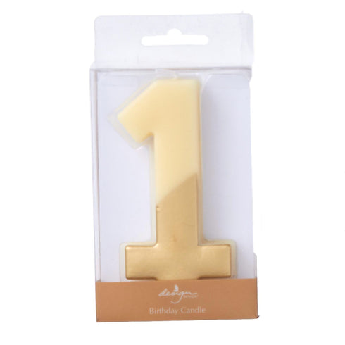 Pastel Yellow Number 1 Birthday Candles | Stick