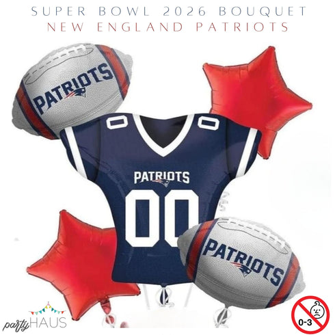 New England Patriots Football Jersey Balloon Bouquets | Super Bowl 2026 Party