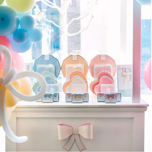 Peach Blush Bow Paper Napkins | Cocktail Size | 5 Inch | Package 20