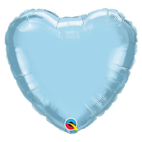 Pearl Pastel Blue | Heart Foil Balloons | Qualatex | 18 Inch