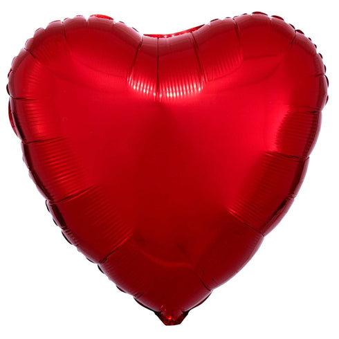 Heart Foil Balloons | Pearl Metallic Red | 18 Inch