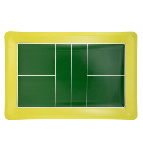 Pickleball Court Shaped Paper Party Plates | Package 8