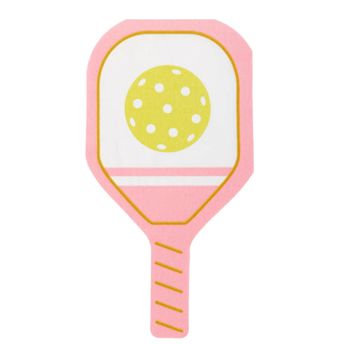 Pink Pickleball Paddle Shaped Paper Napkins | Package 18