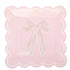 Pink Bows Paper Plates | Scallop Edge | 10 Inch Square | Package 8