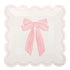 Pink Bows Paper Plates | Scallop Edge | 10 Inch Square | Package 8
