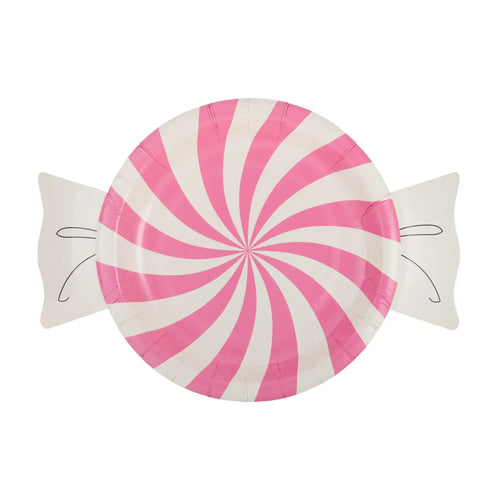 Pink Peppermint Party Paper Plates | Package 8