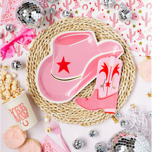 Pink Rodeo Party Paper Plates | Package 8