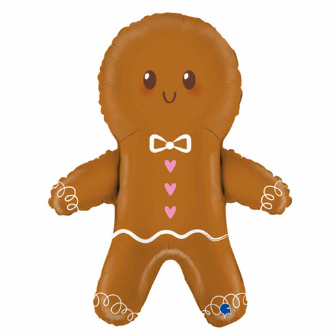 Cute Gingerbread Man Cookie Christmas Foil Balloons | 33 INCH