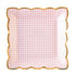 Pink Gingham Scalloped Paper Plates | 9 Inch | Package 8
