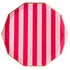 Pink And Haute Pink Cabana Striped Paper Plates | Gold Trim | 10.75 Inch | Package 8