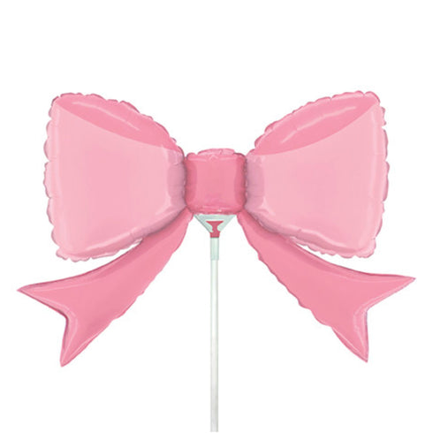 Mini Pink Bow Foil Mylar Balloons | 14 Inch | Air Fill Only