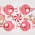 Pink And Red Cabana Striped Paper Plates | Gold Trim | 10.75 Inch | Package 8