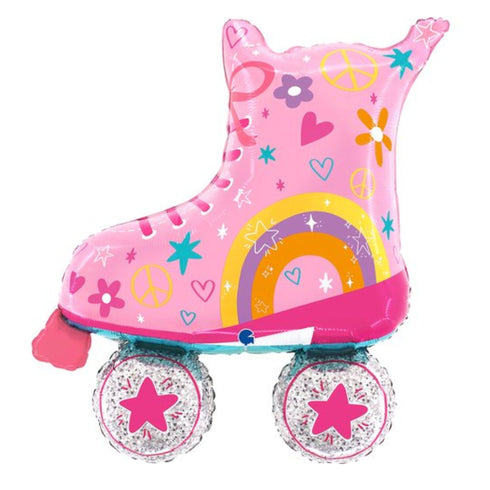 Groovy Pink Roller Skate Foil Balloons | 33 Inch