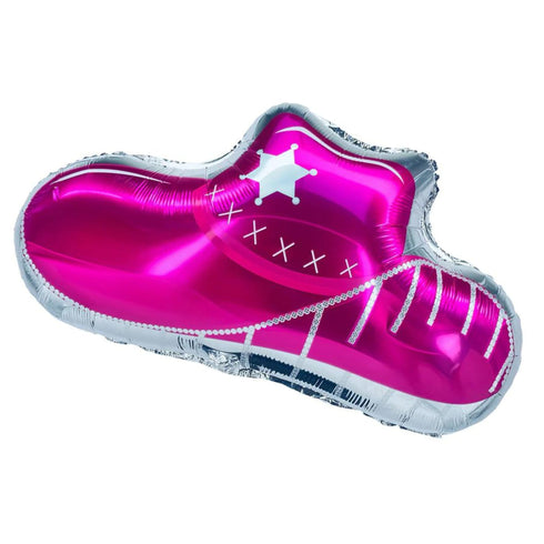 Bright Pink Stars Cowgirl Hat Balloons | 37 INCH