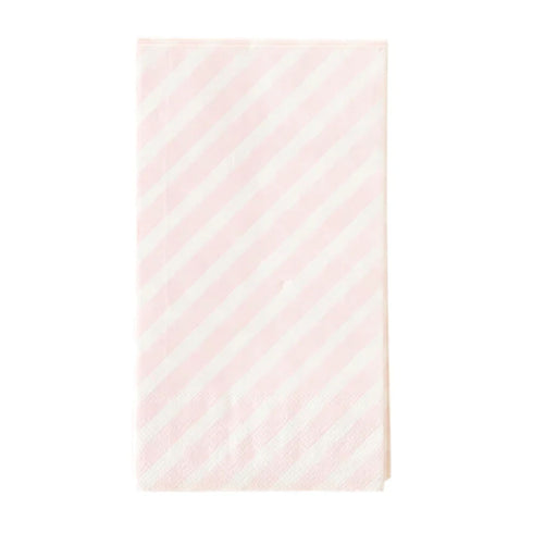Pink Candy Cane Striped Paper Napkins | Guest Towel Size | Package 24