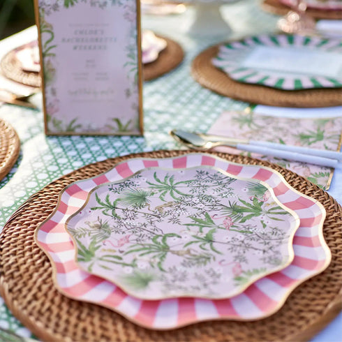 Tropical Flamingo Dessert Paper Plates | 8.5 Inch | Package 8 | Palm Beach Collection