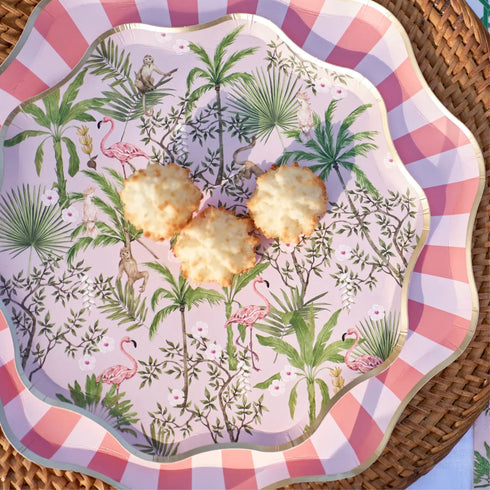 Tropical Flamingo Dessert Paper Plates | 8.5 Inch | Package 8 | Palm Beach Collection