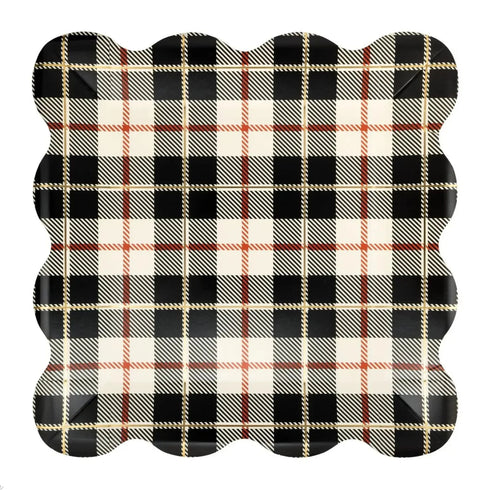 Plaid Paper Party Plates | Package 8 | Holiday & Thanksgiving