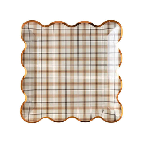 Plaid Paper Party Plates | Package 8 | Holiday & Thanksgiving
