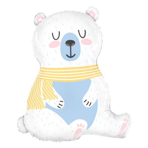 Pastel Polar Bear Foil Balloons | 34 Inch