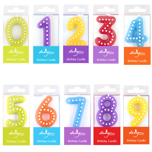 Marquee Polka Dot Number Candles Candles | Stick