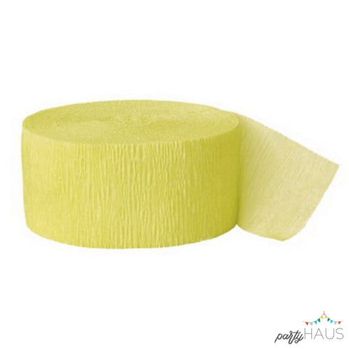 Primrose Light Yellow Crepe Paper Party Streamers | 81'