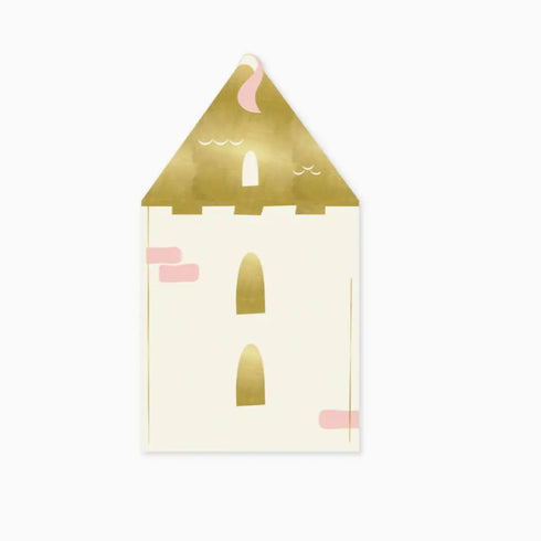 Princess Castle Paper Napkins | Package 18 | White Gold & Pink