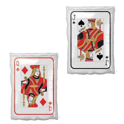 Queen of Diamonds & Jack of Spades Deck of Cards Casino Balloon | 18 INCH