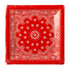 Red Bandana Print Square Paper Party Plates | Package 8