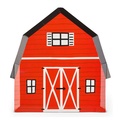 Red Barn Paper Party Plates | Package 8