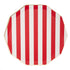 Red Cabana Striped Paper Plates | Gold Trim | 10.75 Inch | Package 8